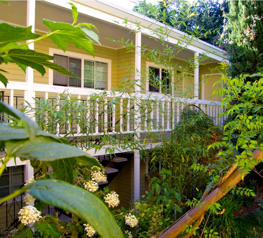 Apartment entries garden view